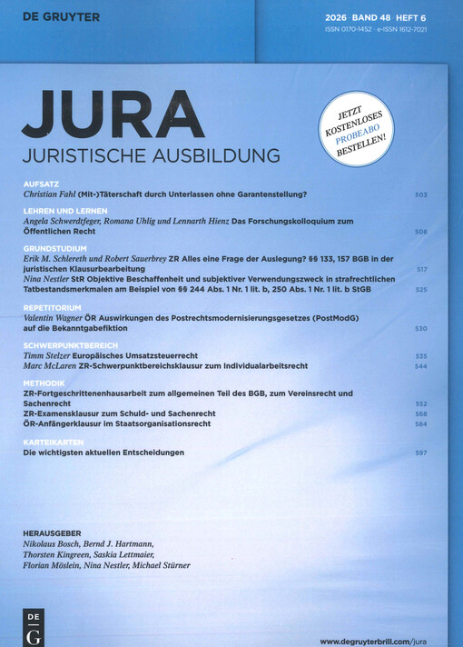 JURA : juristische Ausbildung