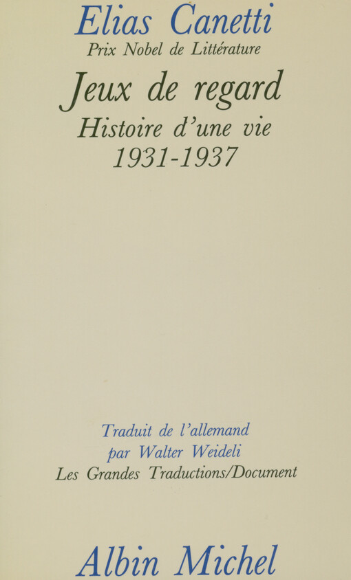 Jeux de regard : histoire d'une vie : 1931-1937