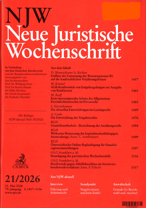 Neue juristische Wochenschrift