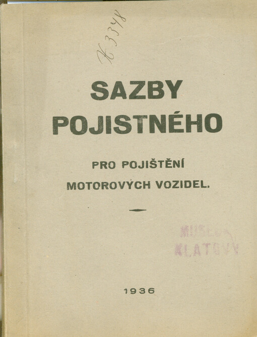 Sazby pojistného pro pojištění motorových vozidel