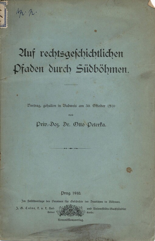 Auf rechtgeschichtlichen Pfaden durch Südböhmen