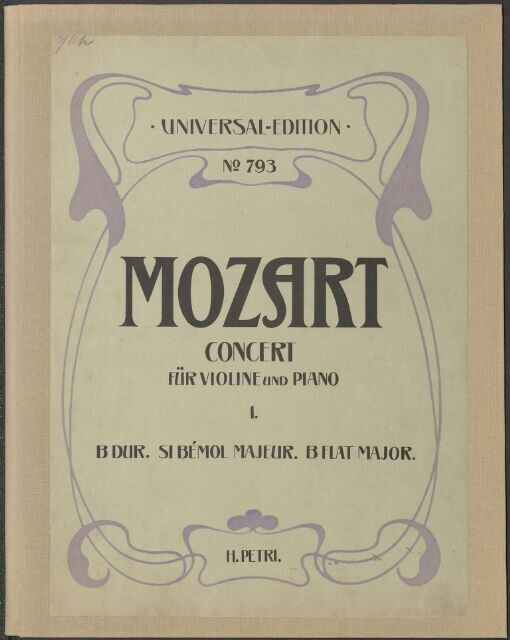 Concert für Violine und Piano von W. A. Mozart