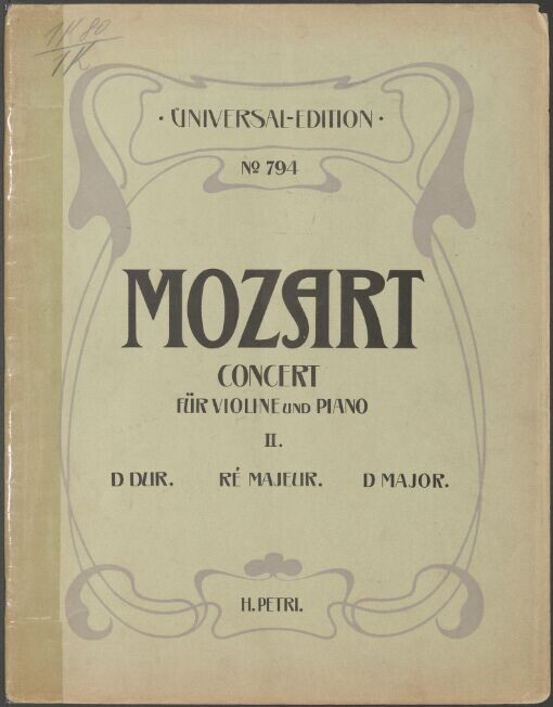 Concert für Violine und Piano von W. A. Mozart