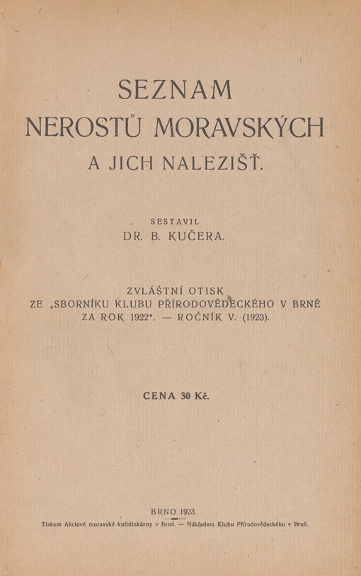 Seznam nerostů moravských a jich nalezišť