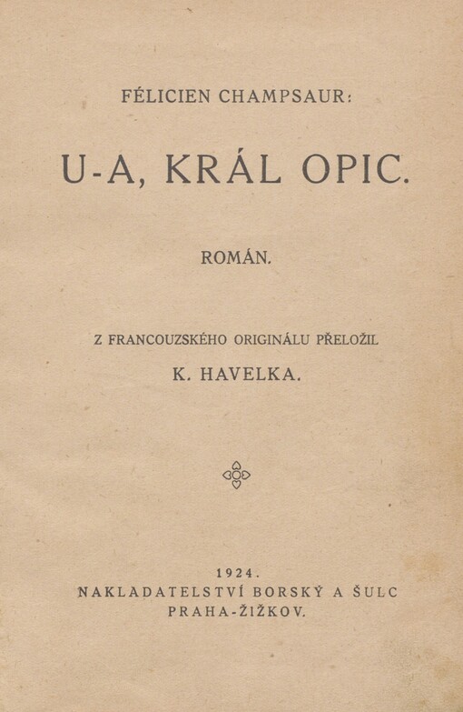 U-A, král opic: román