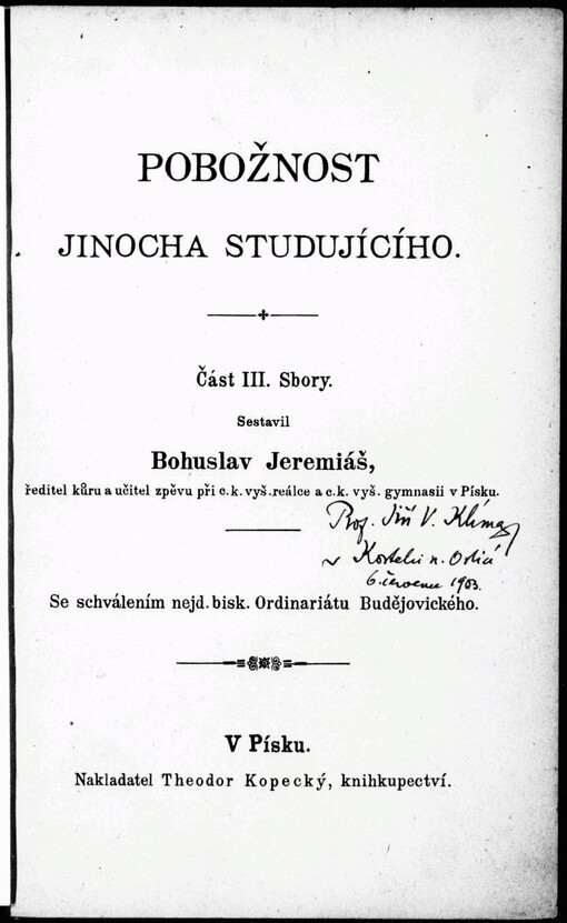 Pobožnost jinocha studujícího