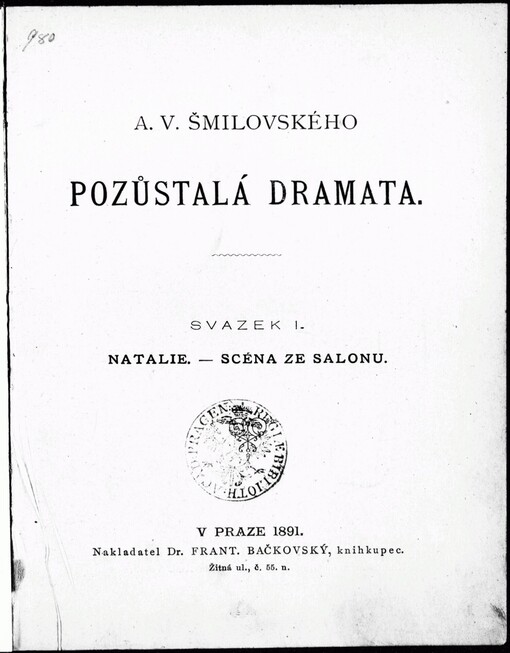 A.V. Šmilovského Pozůstalá dramata