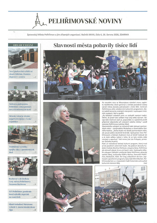 Pelhřimovské noviny : zpravodaj Městského úřadu Pelhřimov, kulturních zařízení a technických služeb