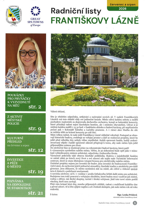 Radniční listy : informační občasník pro občany města Františkovy Lázně