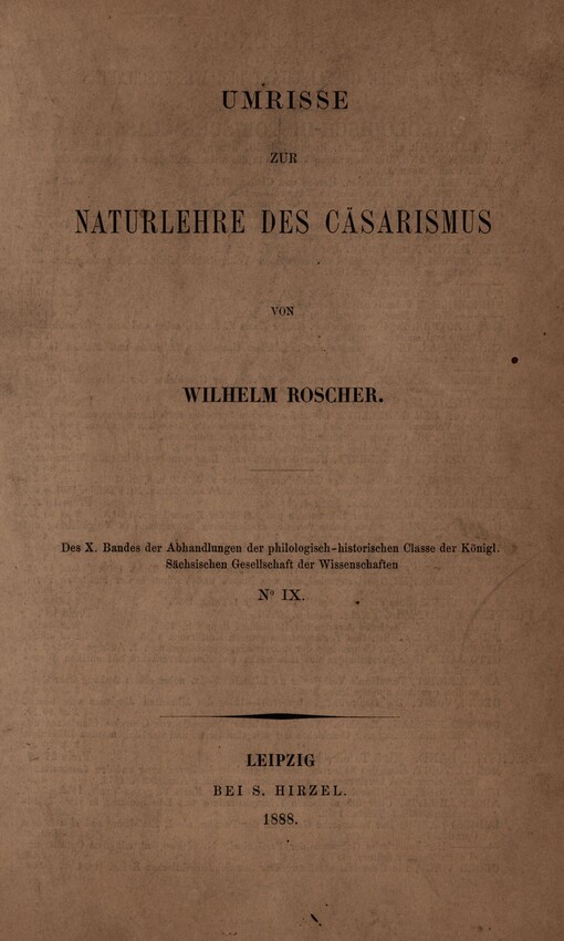 Umrisse zur Naturlehre des Cäsarismus
