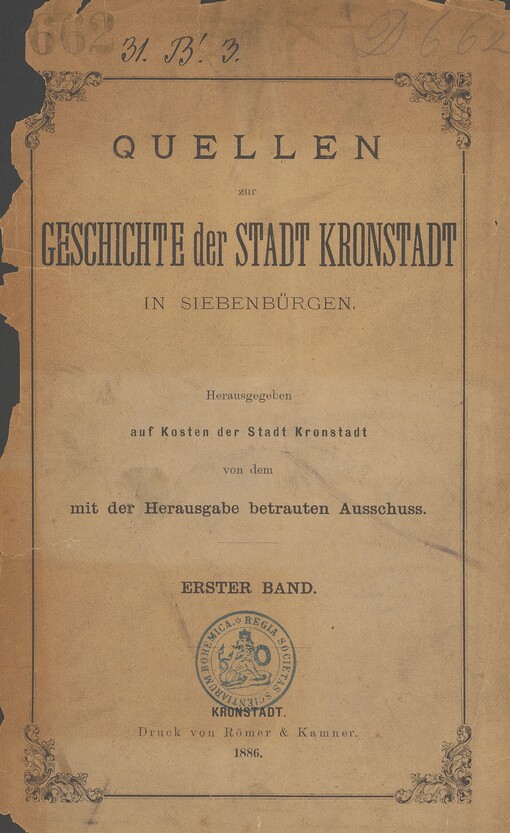 Rechnungen aus dem Archiv der Stadt Kronstadt. Bd. 1. Rechnungen aus 1503-1526