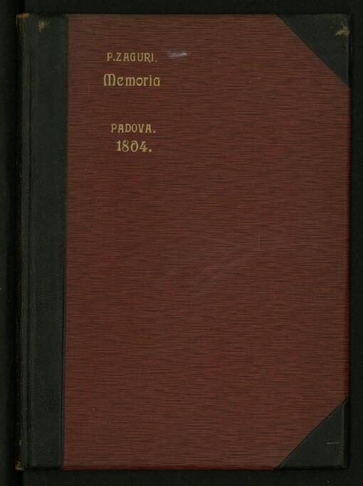 MEMORIA SOPRA LA INVENZIONE AEREOSTATICA E SUOI PROGRESSI DEL NOBIL UOMO PIETRO ZAGURI