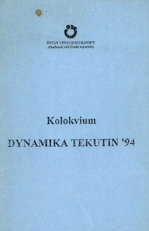 Sborník příspěvků kolokvia Dynamika tekutin '94