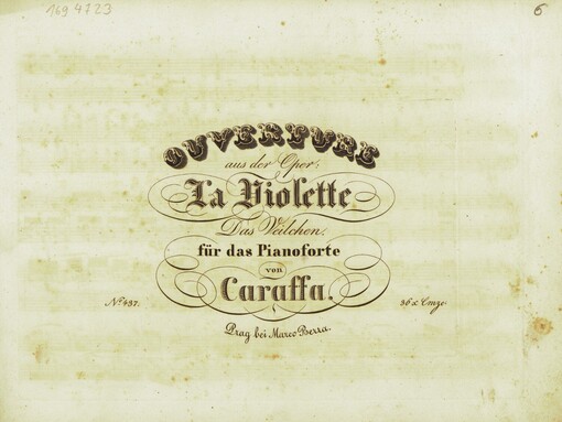 Ouverture aus der Oper: La Violette: für das Pianoforte. Ouverture
