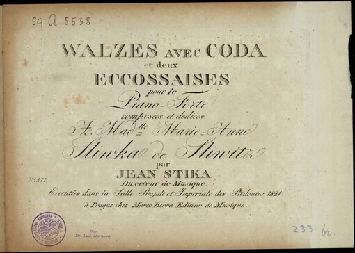 Walzes avec coda et deux eccossaises pour le piano-forte