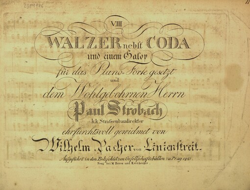 VIII Walzer nebst Coda: und einem Galop für das Piano-Forte