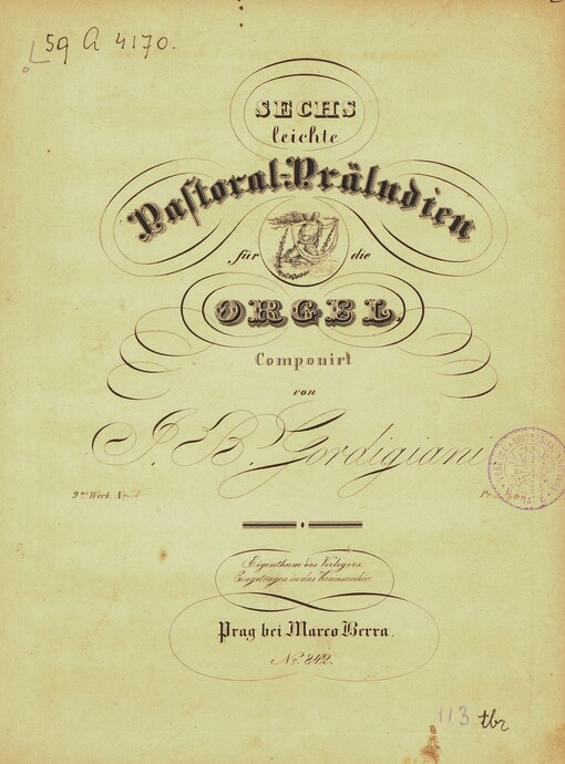 Sechs leichte Pastoral-Präludien für die Orgel: 9tes Werk. No. 1