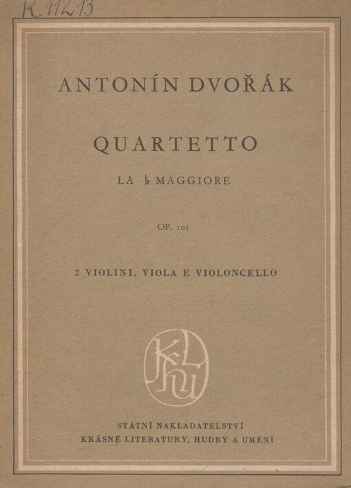 Kvartet As Dur: Op. 105 : [Violino I, Violino II, Viola e Violoncello]. B. 193, As dur