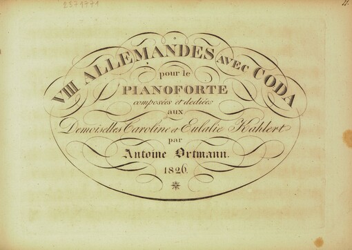 VIII Allemandes avec Coda: pour le Pianoforte
