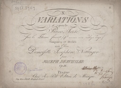 X Variations pour le Piano-Forte sur le Theme favorit 