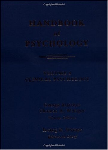 Handbook of psychology. Vol. 8, Clinical psychology