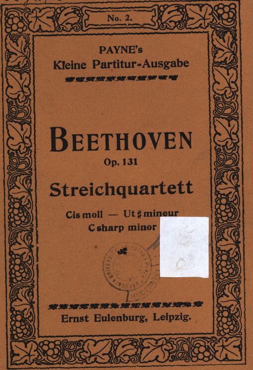 Quartett No. 14. Cis-moll : für 2 Violinen, Viola und Violoncell : Op. 131