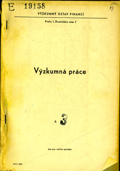 Vlastní náklady JZD souboru VÚF a SBČS v r. 1965 : dílčí zpráva k výzkumnému úkolu VÚF 2/60 