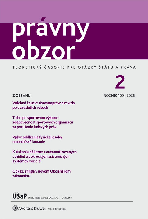 Právny obzor : teoretický časopis pre otázky štátu a práva