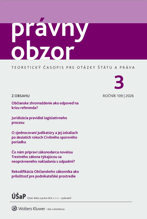 Právny obzor : teoretický časopis pre otázky štátu a práva