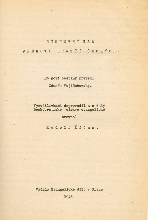 Církevní řád Jednoty bratří českých