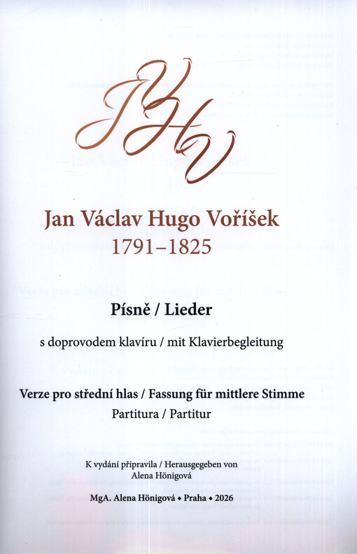 Písně : s doprovodem klavíru : verze pro střední hlas = Lieder : mit Klavierbegleitung : Fassung für mittlere Stimme
