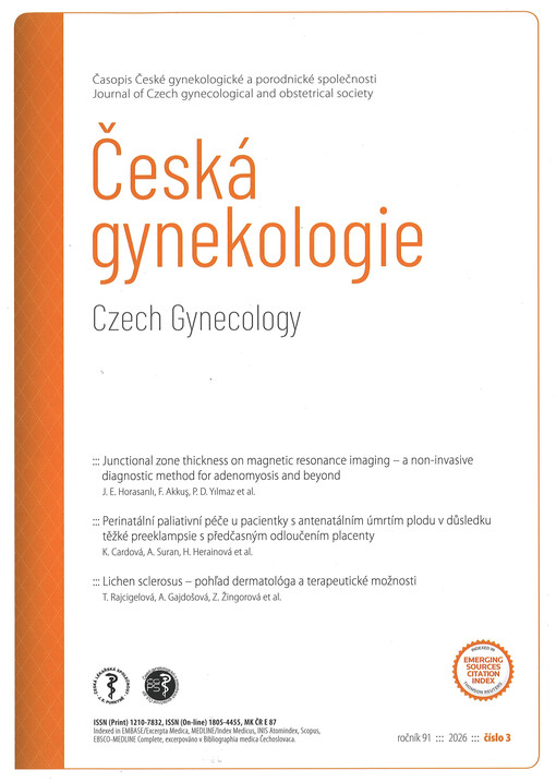 Česká gynekologie : časopis České gynekologické a porodnické společnosti
