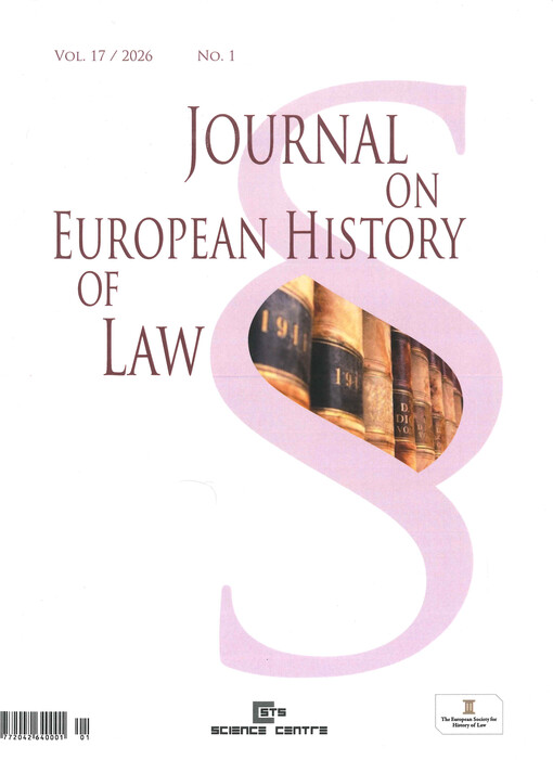 Journal on European history of law.