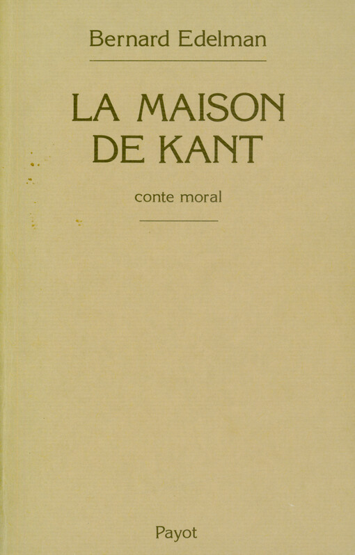 La maison de Kant : conte moral