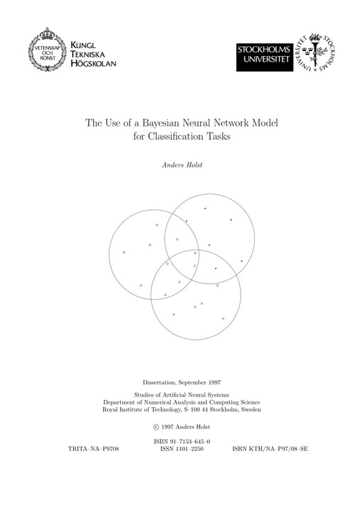 The use of Bayesian neural network model for classification tasks /