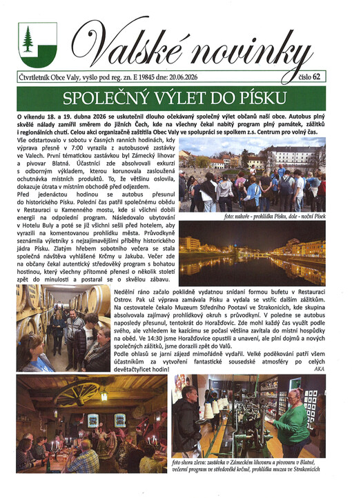 Valské novinky : čtvrtletník obecního úřadu ve Valech