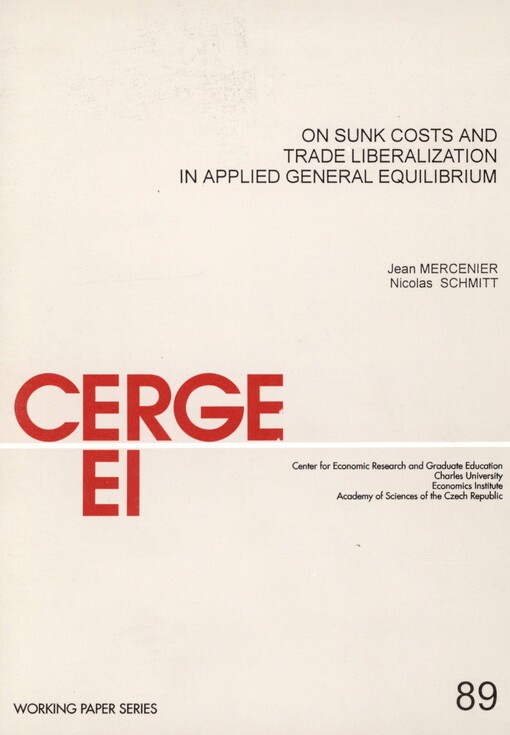 On sunk costs and trade liberalization in applied general equilibrium