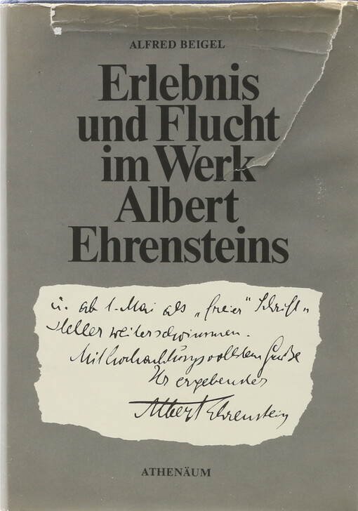 Erlebnis und Flucht im Werk Albert Ehrensteins
