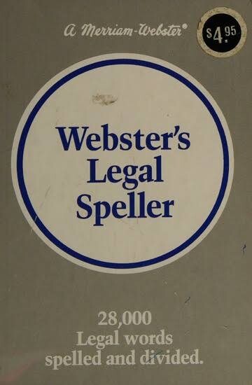 Webster's legal speller