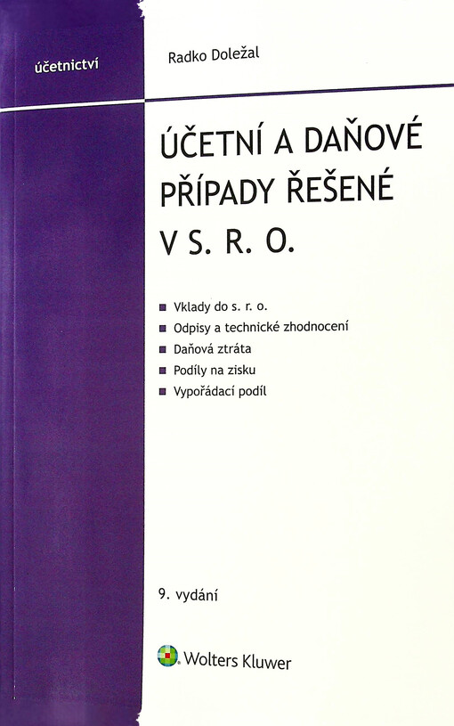 Účetní a daňové případy řešené v s.r.o.