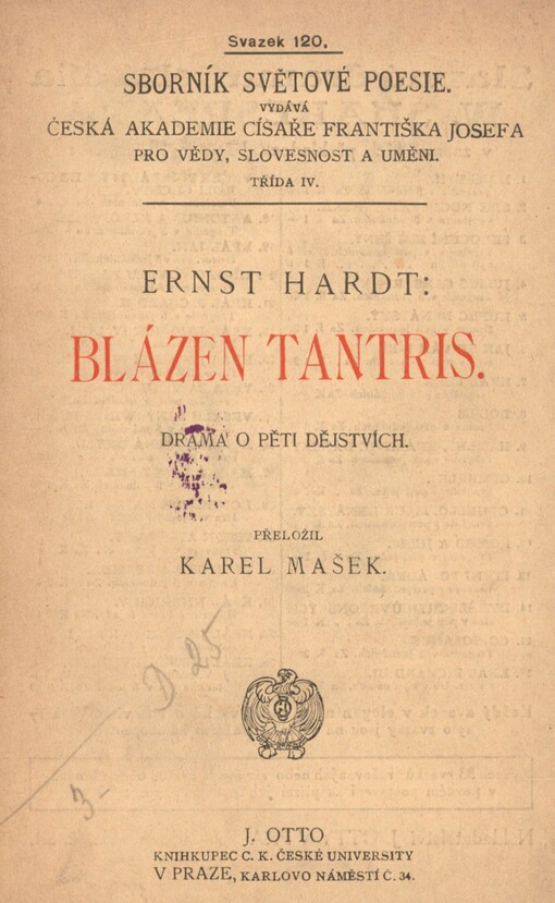 Blázen Tantris: drama o pěti dějstvích