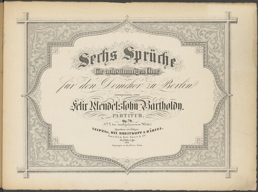 Sechs Sprüche: für achtstimmigen Chor ; Op. 79