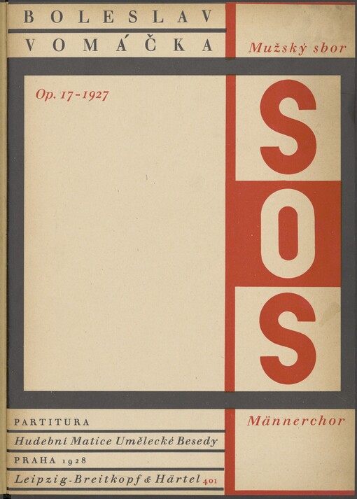 SOS: op. 17 - 1927 ; mužský sbor ; partitura