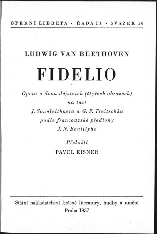 Fidelio: opera o dvou dějstvích (čtyřech obrazech)