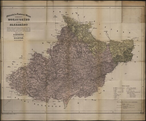Příruční mapa Markrabství moravského a vévodství slezského