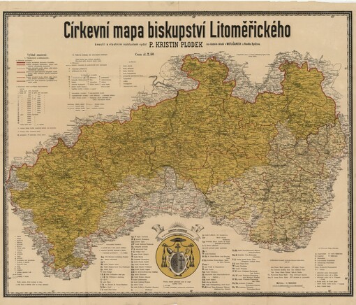 Církevní mapa biskupství Litoměřického