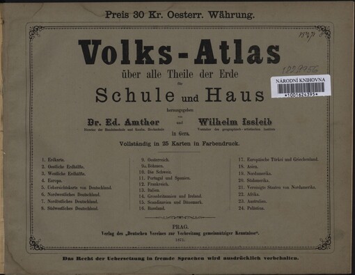 Volks-Atlas: über alle Theile der Erde