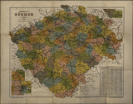 Handkarte von Böhmen