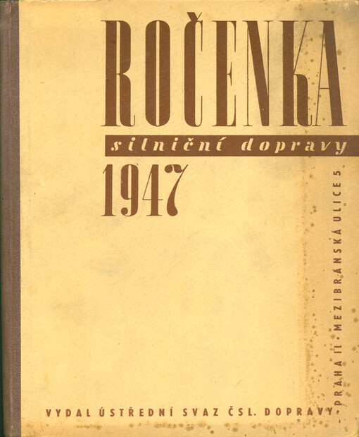 Ročenka silniční dopravy pro rok ...
