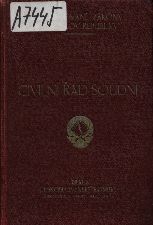 Civilní řád soudní a jurisdikční norma s dodatky: (zákony ze dne 1. srpna 1895 č. 110, 111, 112, 113 ř.z.)